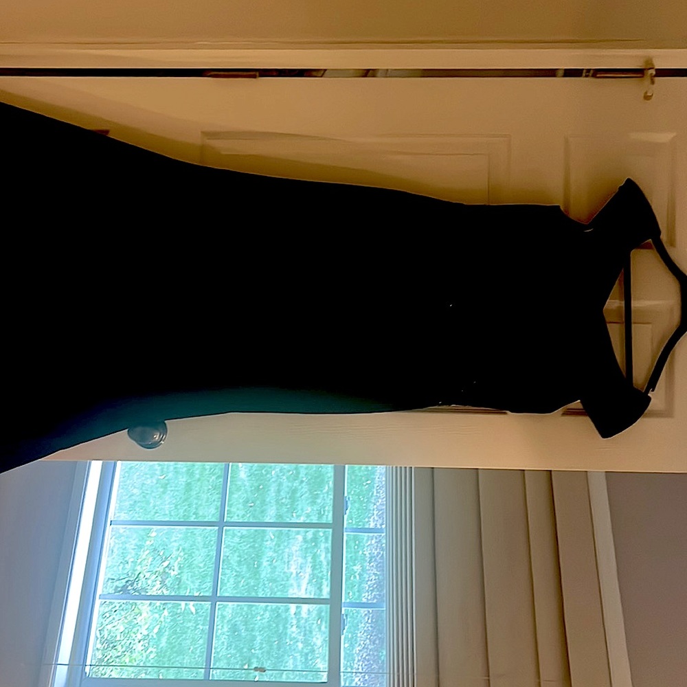 Black formal long mikado fabric gown